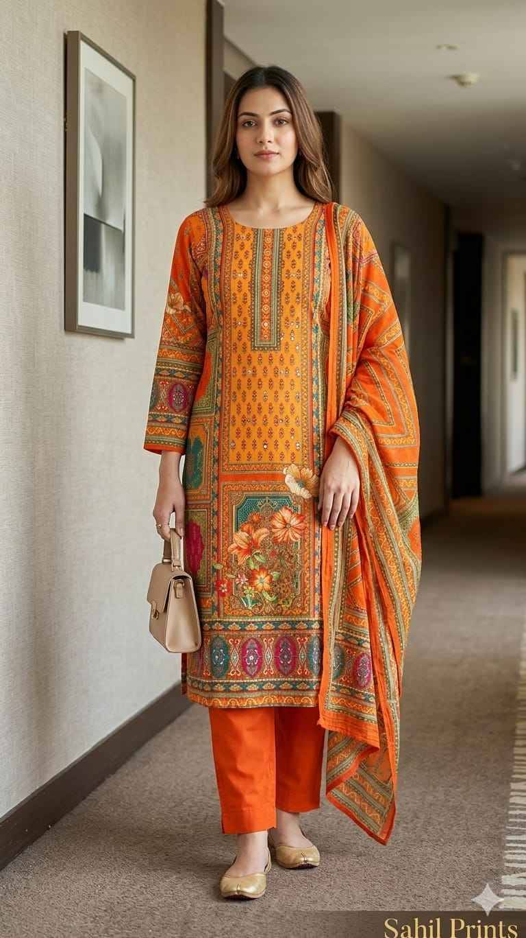1918 Orange Hit Design By Fashid Designer Festive Suits Beautiful Fancy Stylish Colorful Party Wear & Occasional Wear Pure Muslin Dresses At Wholesale Price